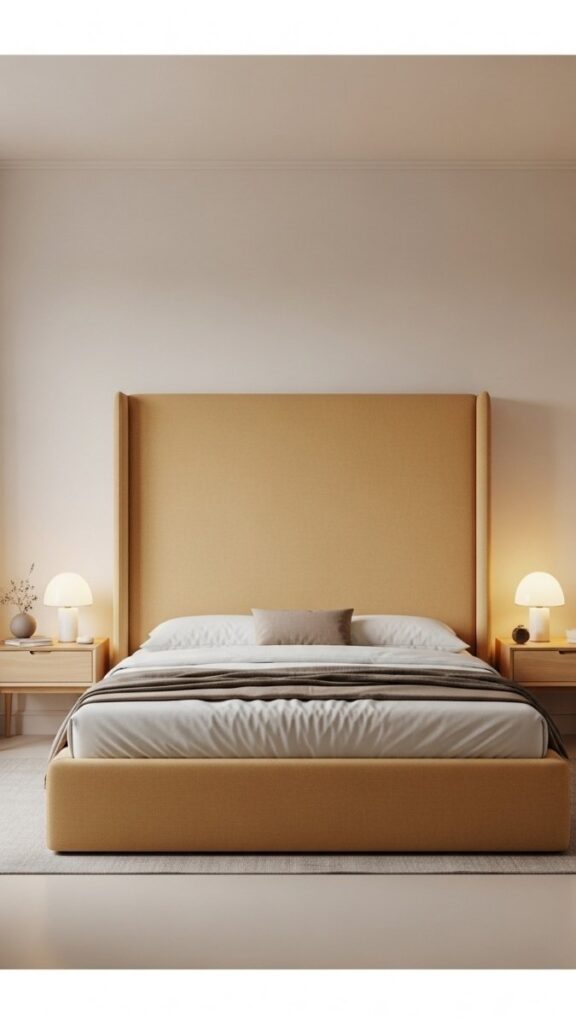 Use a Tall Headboard to Anchor the Bed Wall