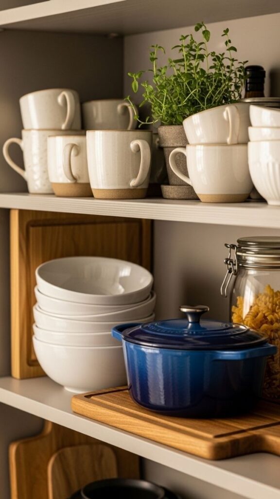 Use a Tiered Display on a Deep Shelf