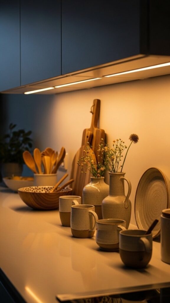  Use Under-Cabinet Lighting to Frame Your Counter Styling
