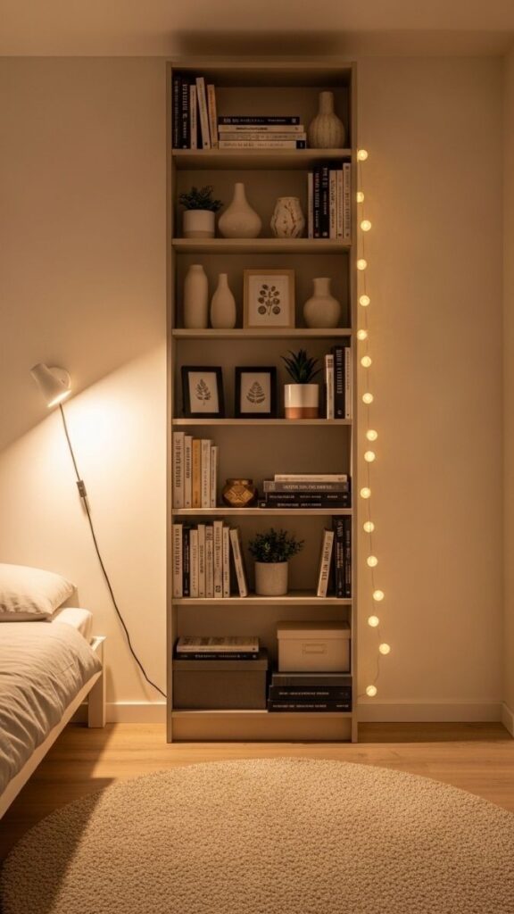 Use Vertical Space With Tall, Narrow Shelving Instead of Wide Units