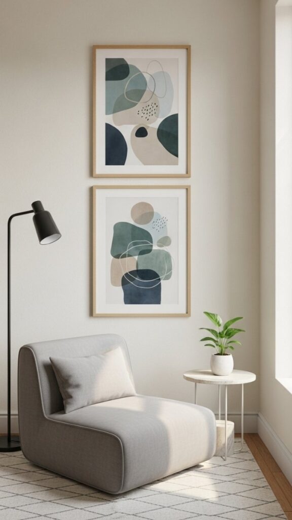Vertical Stack of Two Coordinated Art Prints
