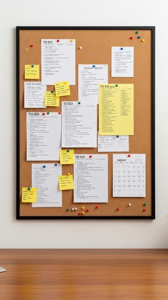 Wall-Mounted Corkboard or Magnetic Board