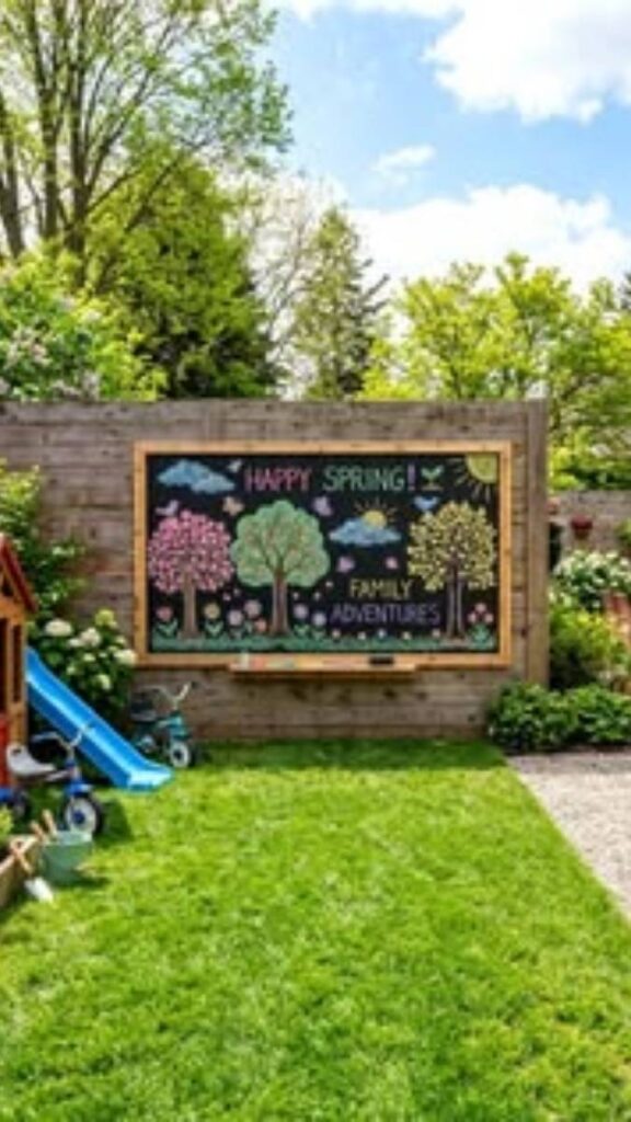 A Chalkboard Fence Panel for Creative Play Without Permanent Installation