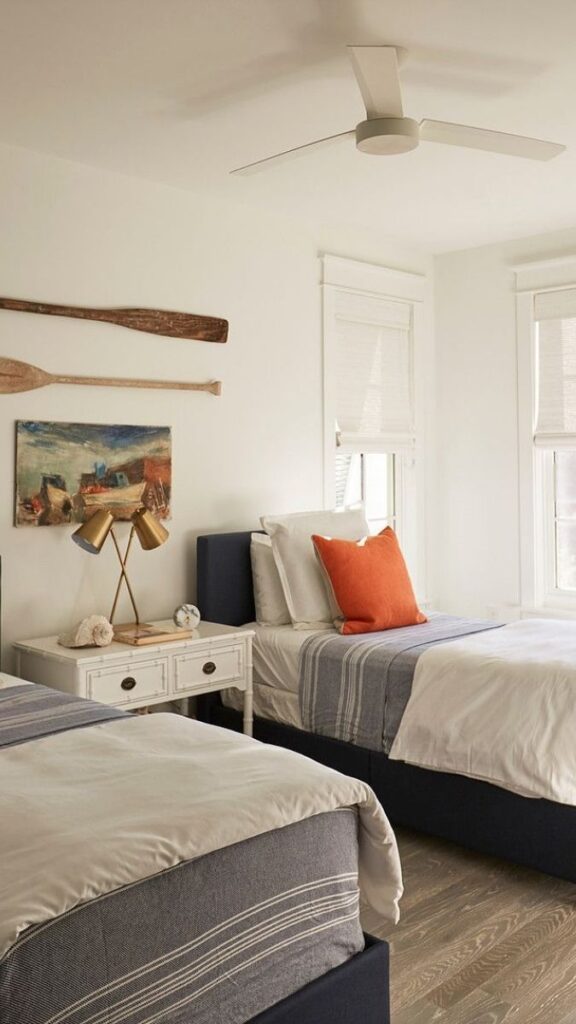 27 Shared Kids Room Ideas for Boy and Girl That Actually Work in Real Homes 6 A Curtain Divider on a Ceiling Track