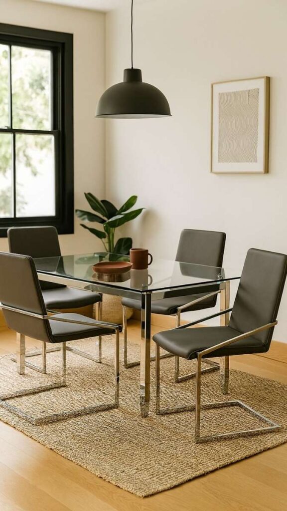 A Glass or Acrylic Table for Visual Lightness