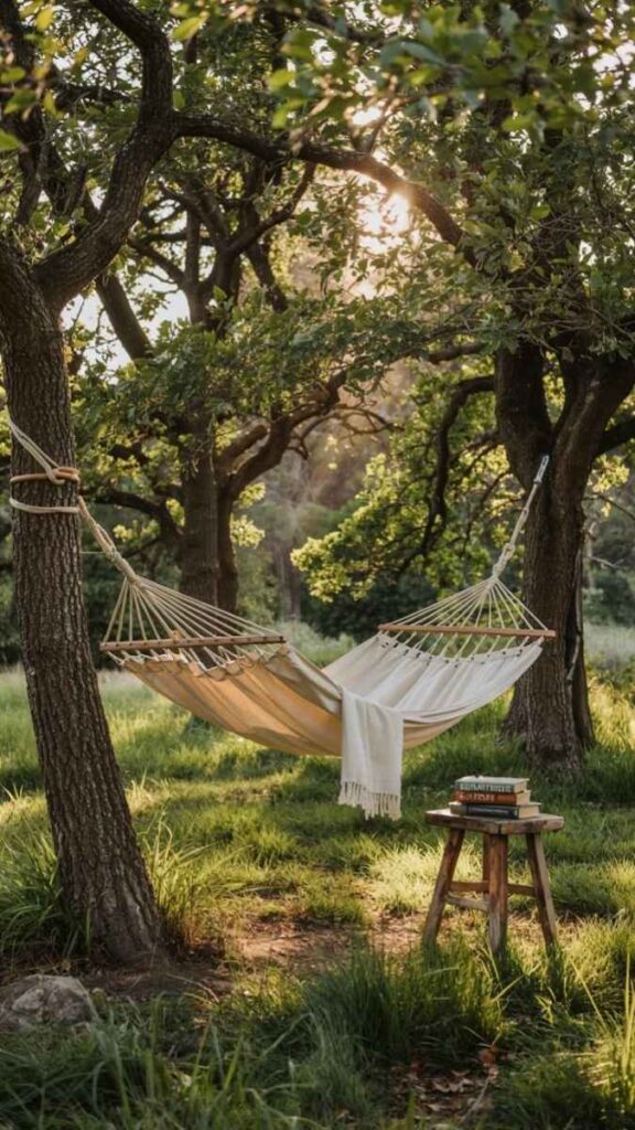 A Hammock Between Two Trees as a Calm-Down Zone