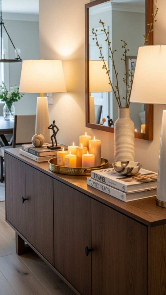 A Long Sideboard or Buffet With Intentional Styling