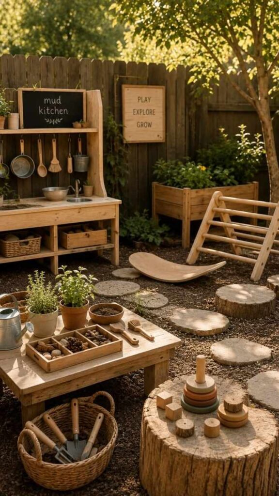 A Loose Parts Play Station With Crates, Ramps, and Planks