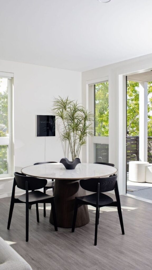 A Marble or Stone Dining Table as the Centrepiece