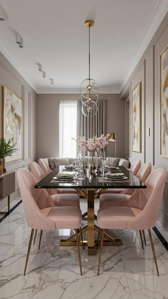 A Minimalist Two-Chair Setup with a Narrow Rectangular Table