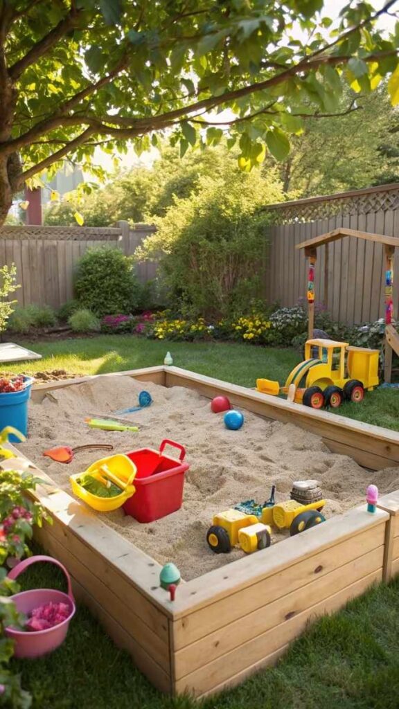A Sand Play Station With a Lid That Doubles as a Seat