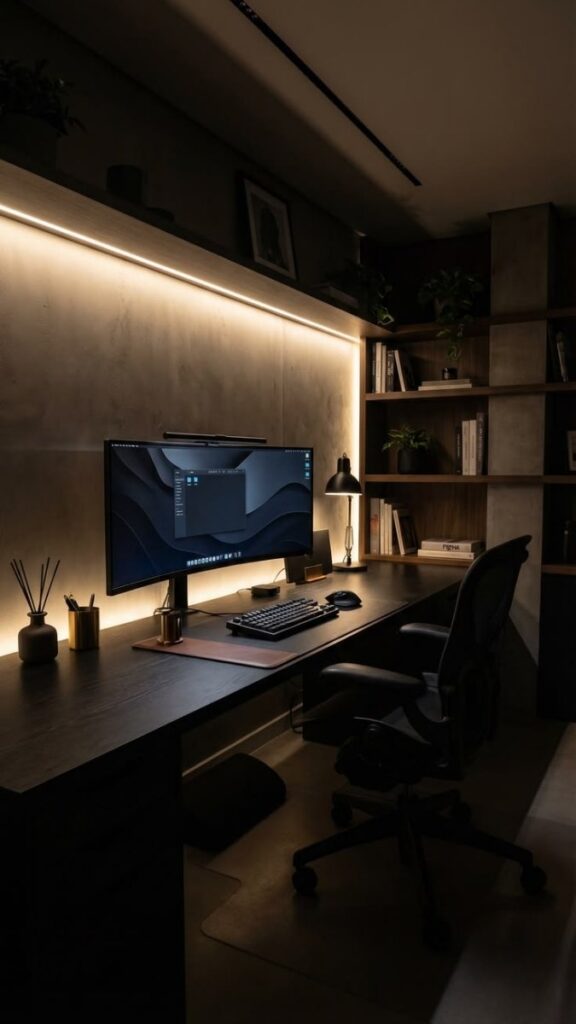 22 Home Office Wall Decor Ideas That Make Your Space Feel Intentional (Not Just Filled) 15 A Sound-Absorbing Panel Wall in a Double Function Setup