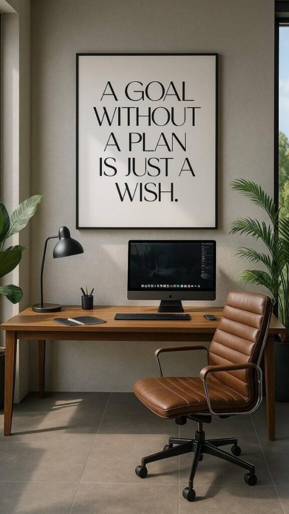 22 Home Office Wall Decor Ideas That Make Your Space Feel Intentional (Not Just Filled) 14 A Typography Print with a Phrase That Means Something to You