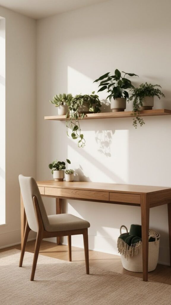 Add a Small Indoor Plant at Eye Level to Introduce Natural Texture