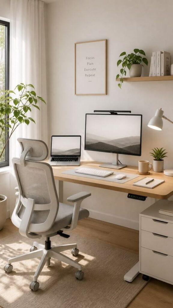 21 Desk Lighting Ideas That Actually Improve Your Productivity (Without Wrecking the Vibe) 2 Adjustable Arm Lamp Positioned at 10 O'Clock