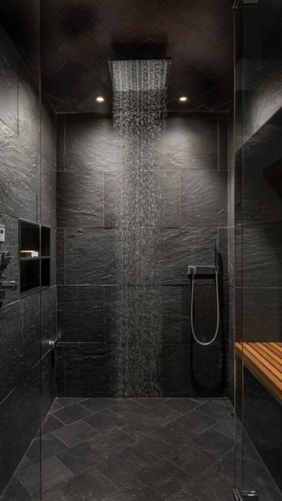 Along the Perimeter of a Wet Room Floor for Defined Boundaries and Mood