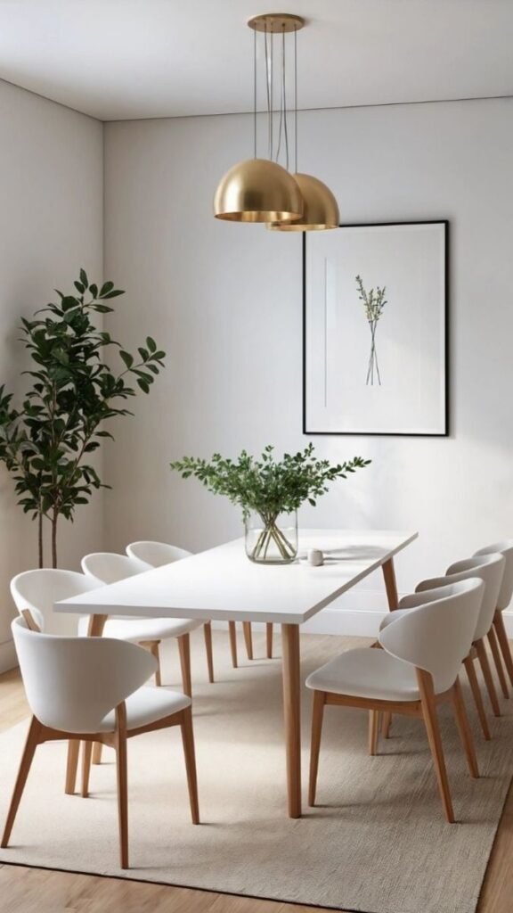 An All-White Setup With One Natural Wood Element