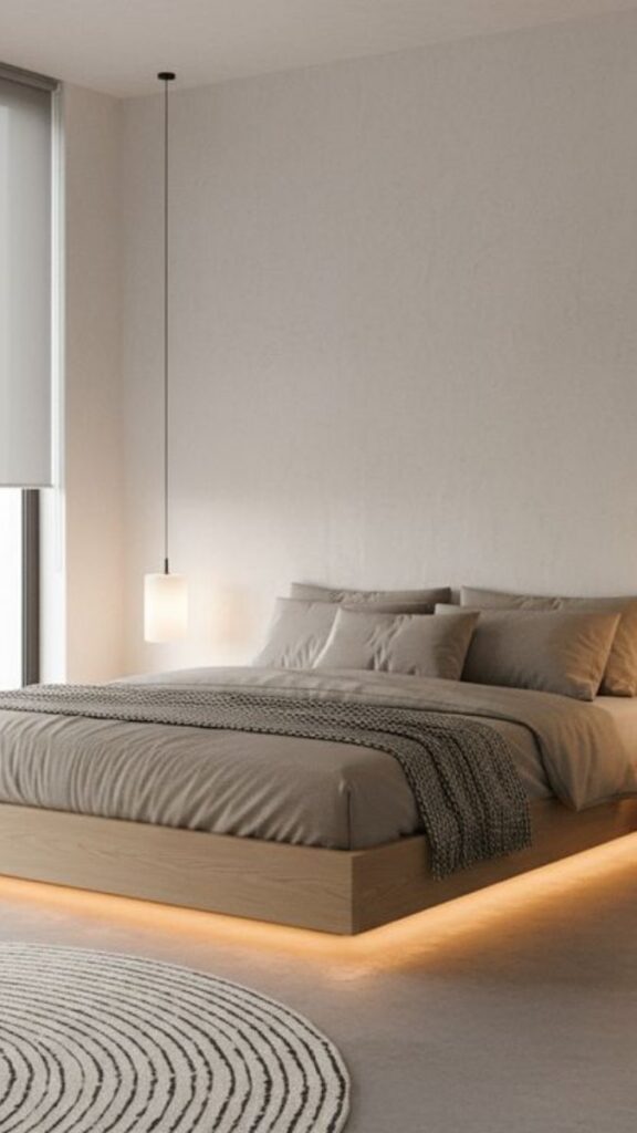 24 Work From Home Setup Ideas That Actually Make You More Productive (Without Buying a Desk) 3 Bedroom Desk Behind the Headboard: Separating Spaces Without a Wall