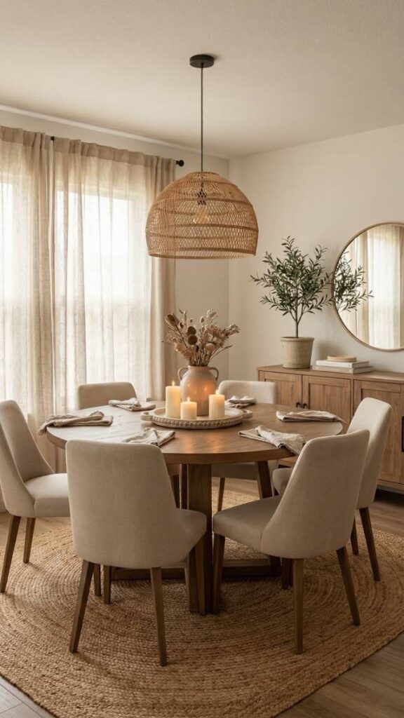 Brass or Gold Accents Mixed with Natural Textures