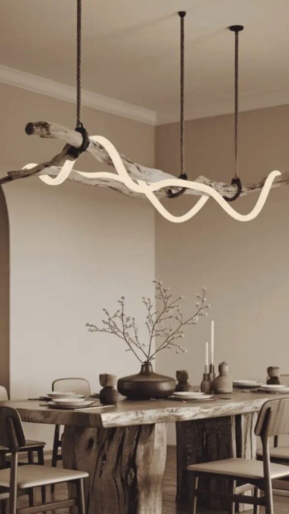 21 Dining Room Lighting Over Table Ideas That Change How the Whole Room Feels 10 Canopy Ceiling with Multiple Cord Pendants for a Modern Organic Look