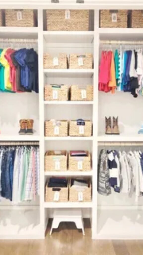 24 Kids Room Storage Ideas That Actually Keep the Chaos Under Control 11 Closet Divider System With Labeled Zones