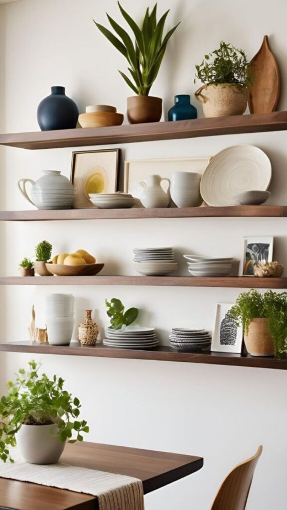 Create a Faux Built-In Look With Floating Shelves
