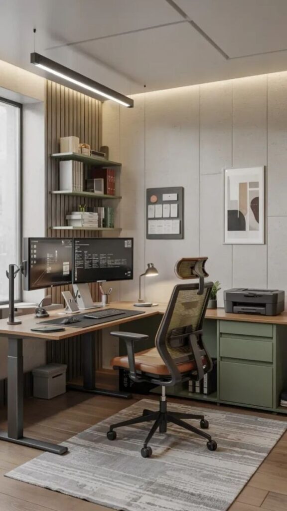 Dual Monitor Setup with a Deep-Desk L-Shape Layout