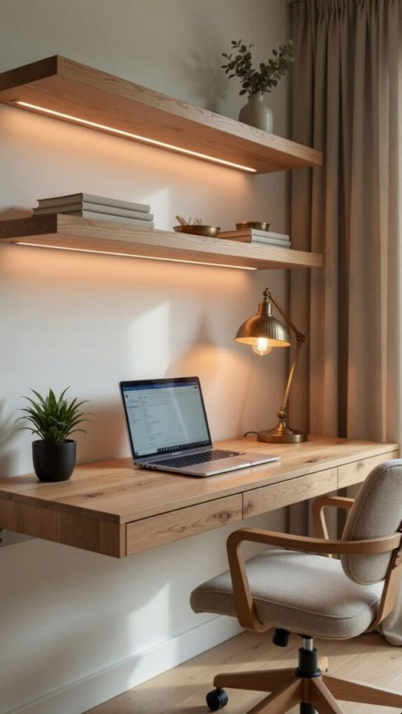 Float Your Desk Against the Wall to Create Usable Floor Space