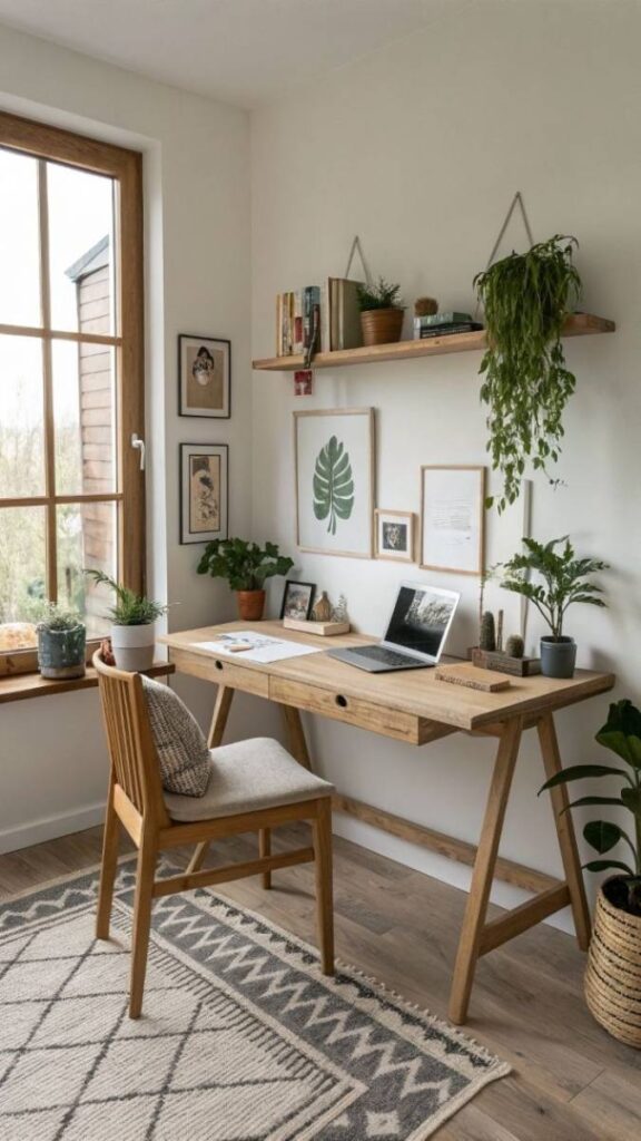 29 Cozy Home Office Decor Ideas That Make Working From Home Feel Like a Real Space 15 Frame the Window View as an Intentional Part of the Setup