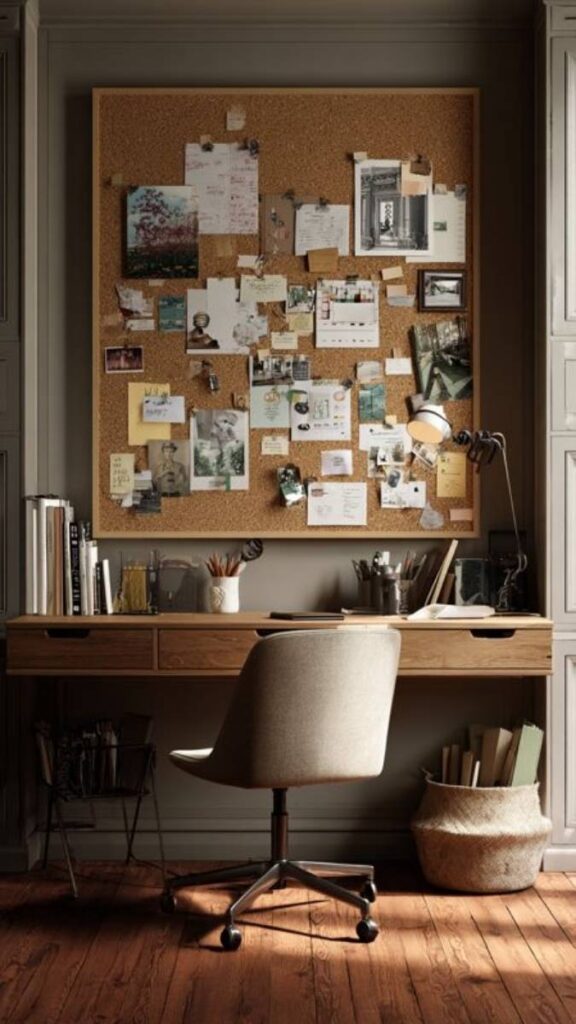 Hang a Corkboard or Magnetic Panel for Reference Materials You Actually Need to See
