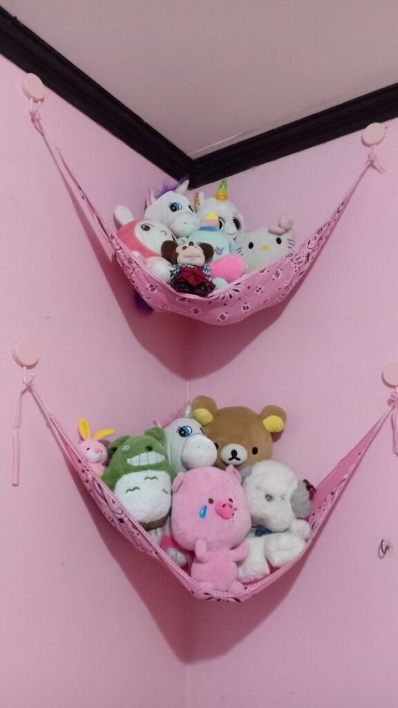 24 Kids Room Storage Ideas That Actually Keep the Chaos Under Control 9 Hanging Hammock Net for Stuffed Animals