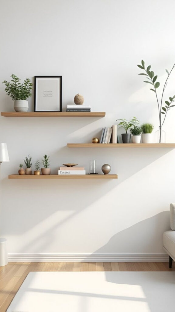 29 Cozy Home Office Decor Ideas That Make Working From Home Feel Like a Real Space 11 Install a Narrow Floating Ledge for Rotating Displays