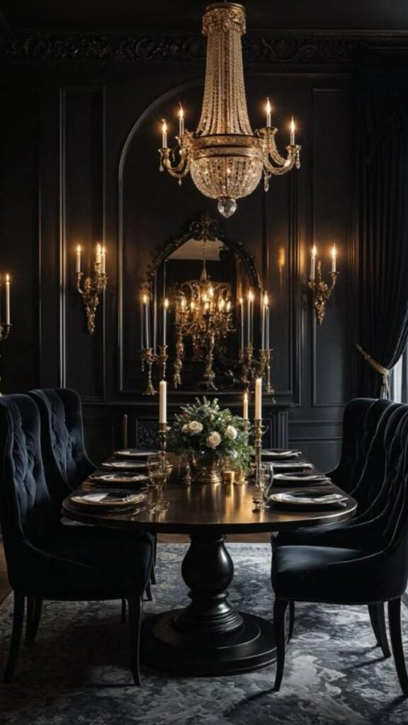 Layered Lighting: Chandelier, Sconces, and Candlelight
