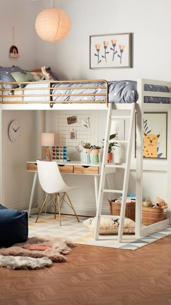 Loft Bed With a Study or Play Zone Underneath