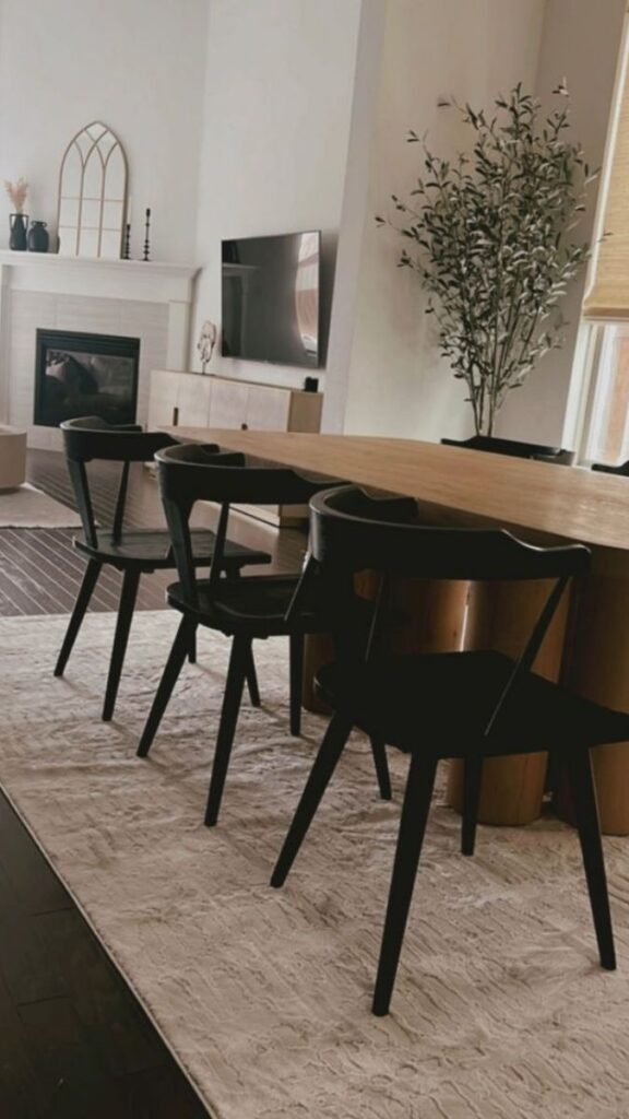 Matte Black Chairs Against Light Walls
