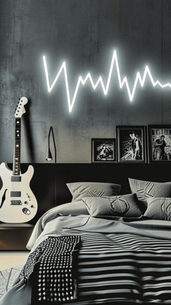 21 Kids Room Decor Themes That Are Actually Fun to Live With (Not Just Look At) 8 Music and Rockstar Theme With a Gallery Wall of Album Art