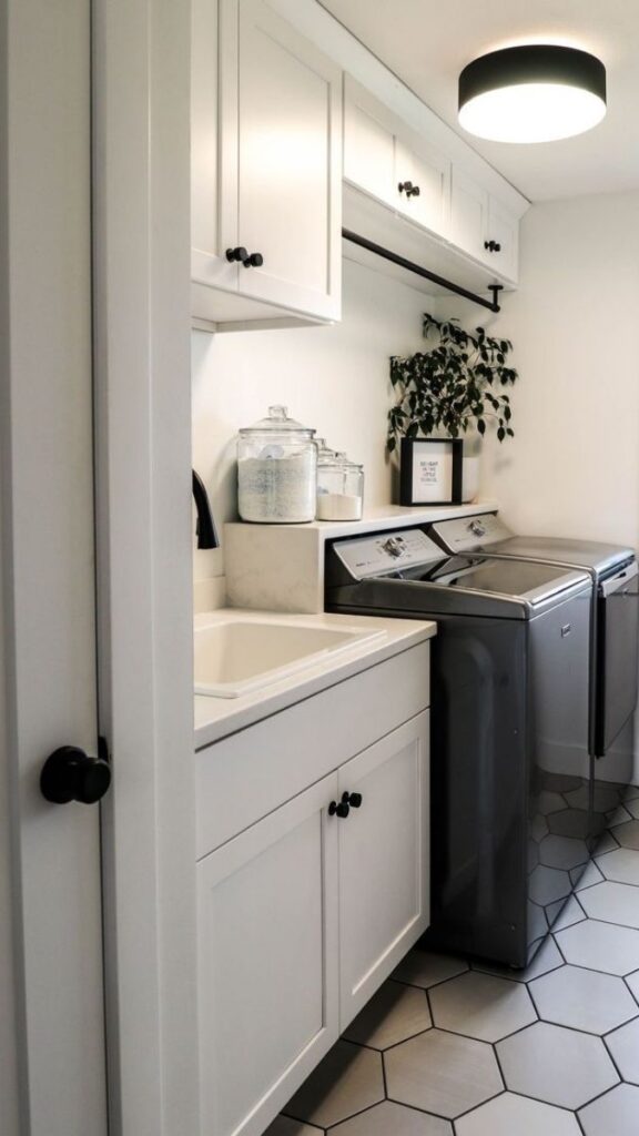 25 Laundry Room Makeover Ideas on a Budget That Actually Look Good 14 Paint or Refinish the Cabinets Instead of Replacing Them