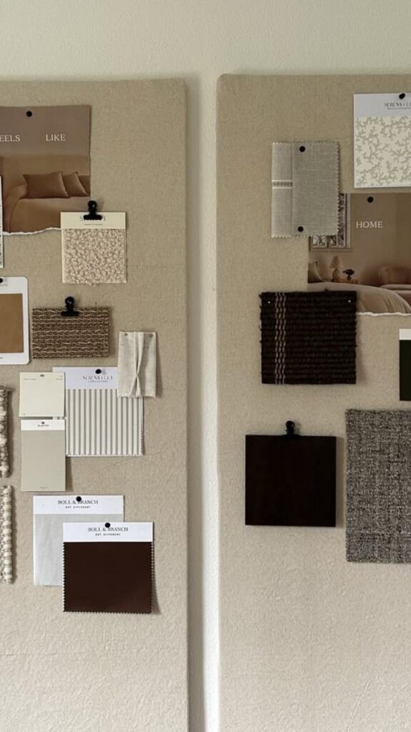 29 Cozy Home Office Decor Ideas That Make Working From Home Feel Like a Real Space 9 Pin a Large Linen or Cork Board for Visual Thinking Space