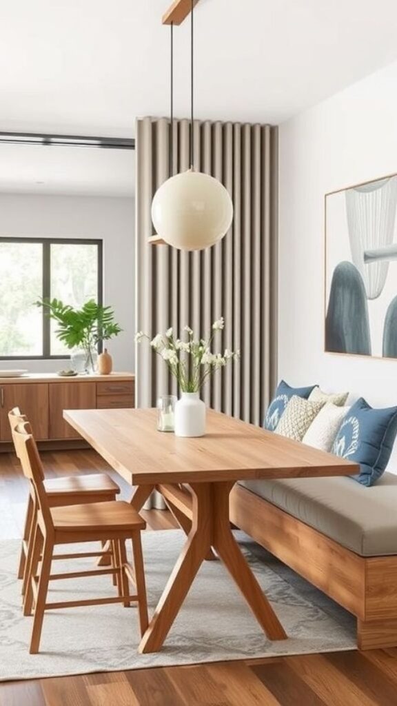 Replace Your Dining Chairs With a Bench on One Side