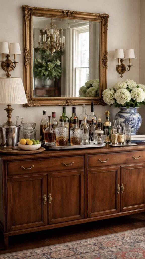 Set Up a Sideboard as a Mini Bar or Coffee Station
