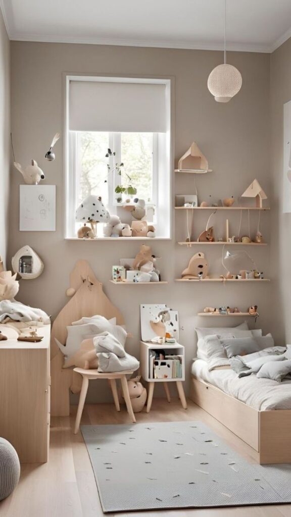 27 Shared Kids Room Ideas for Boy and Girl That Actually Work in Real Homes 2 Split the Room with a Bookshelf Divider