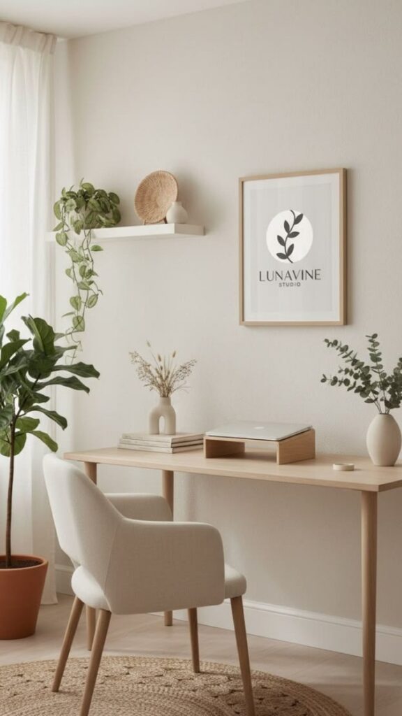 The Floating Desk With a Neutral Gallery Wall