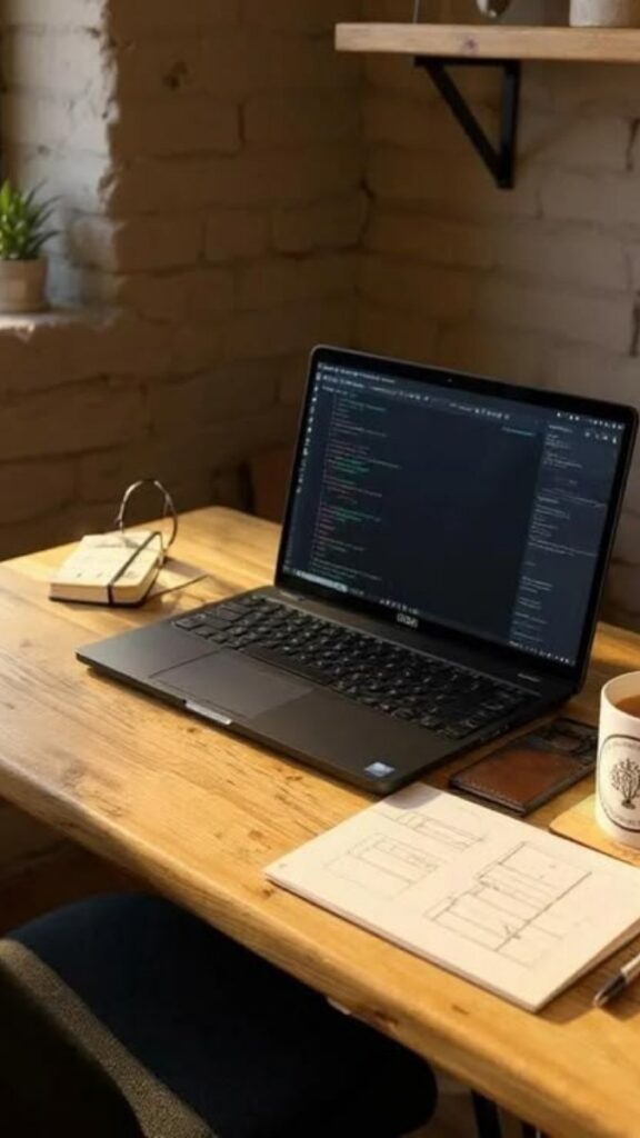 25 Minimalist Desk Setup Ideas That Are Simple, Clean, and Actually Work 5 The Low-Profile Laptop-Only Desk With One Peripheral