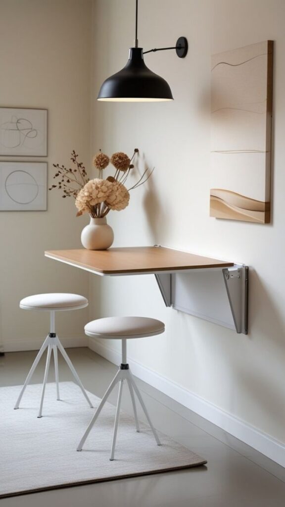 Wall-Mounted Folding Table for Occasional Dining