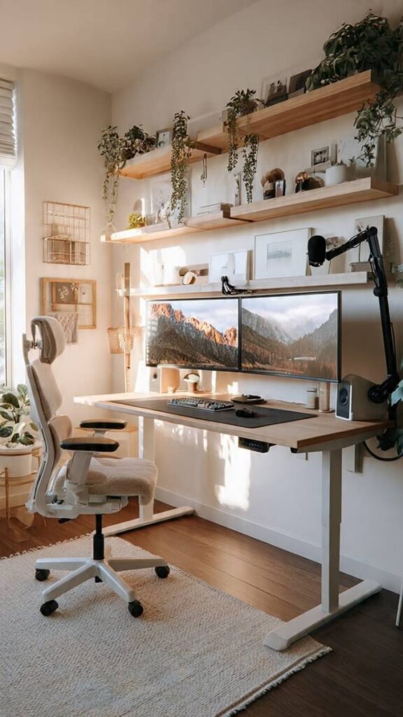 21 Desk Lighting Ideas That Actually Improve Your Productivity (Without Wrecking the Vibe) 4 Warm Pendant Light Above a Standing Desk