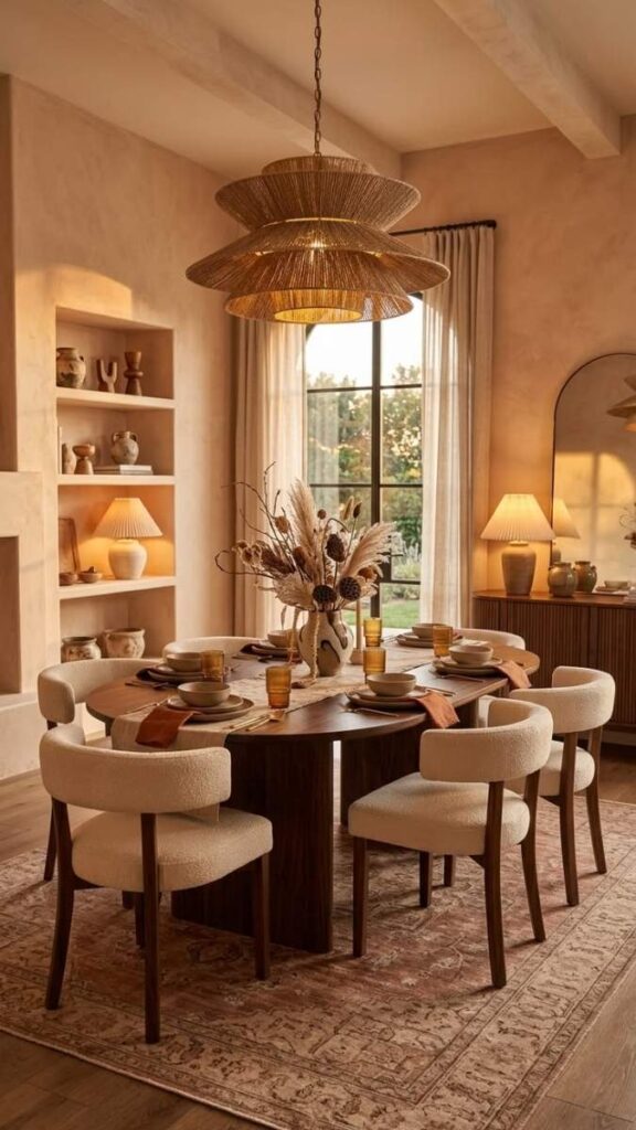 Warm Wood Tones Mixed With Plaster or Limewash Walls