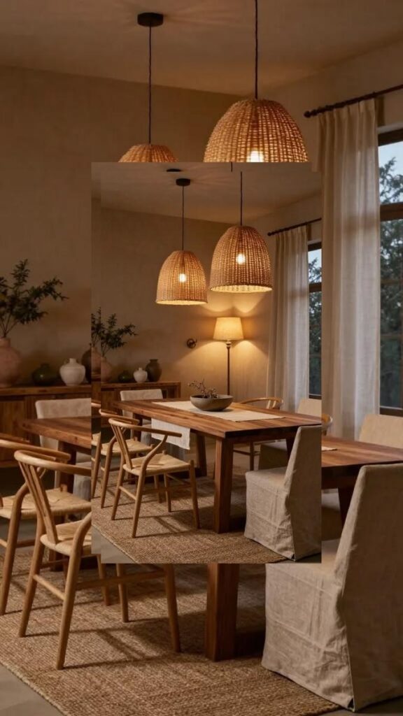 Woven Wall Hangings for Texture in Low-Light Dining Rooms