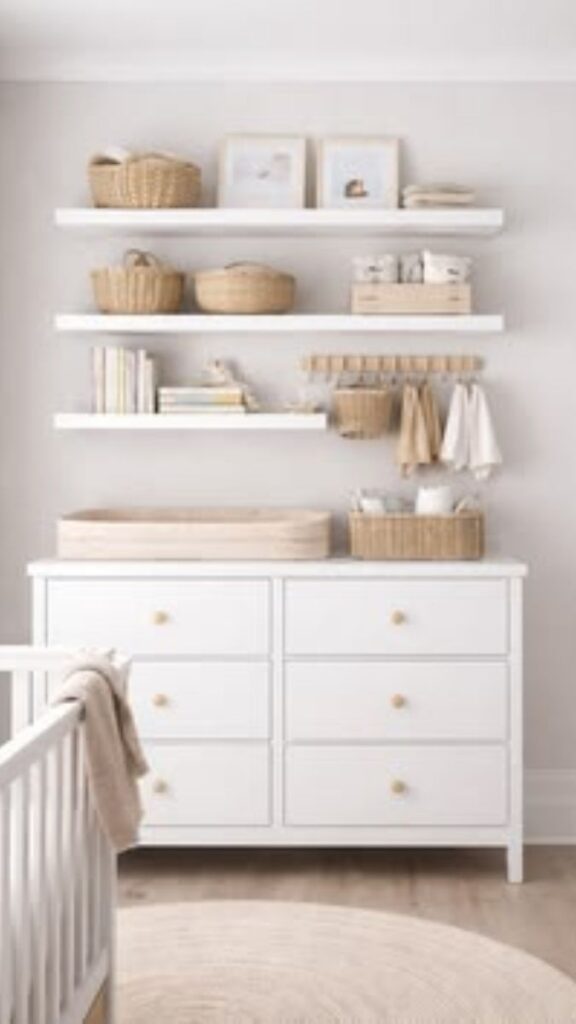 Add Floating Shelves at Waist Height for Everyday Essentials
