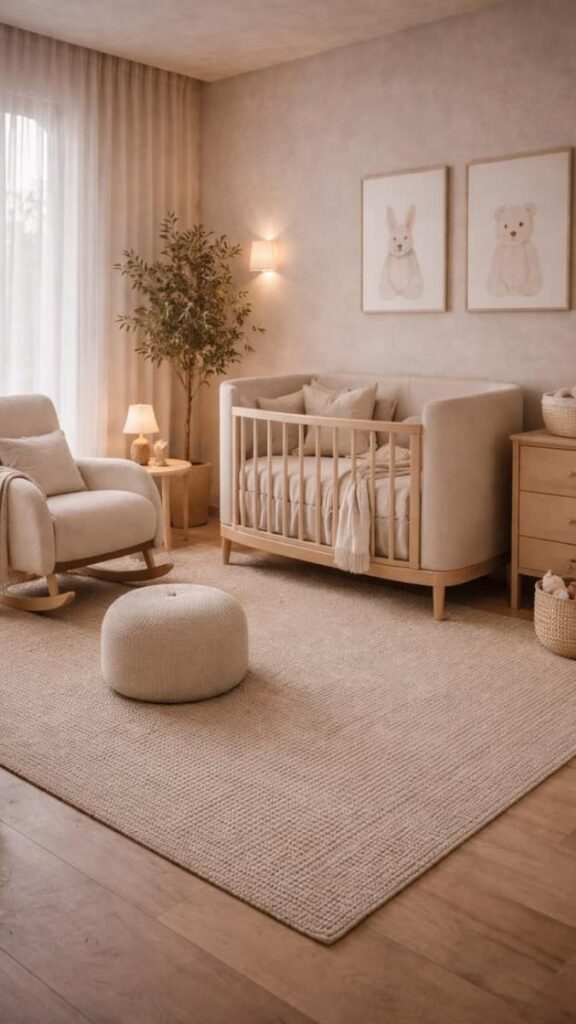 Anchor the Crib Area With a Small Rug