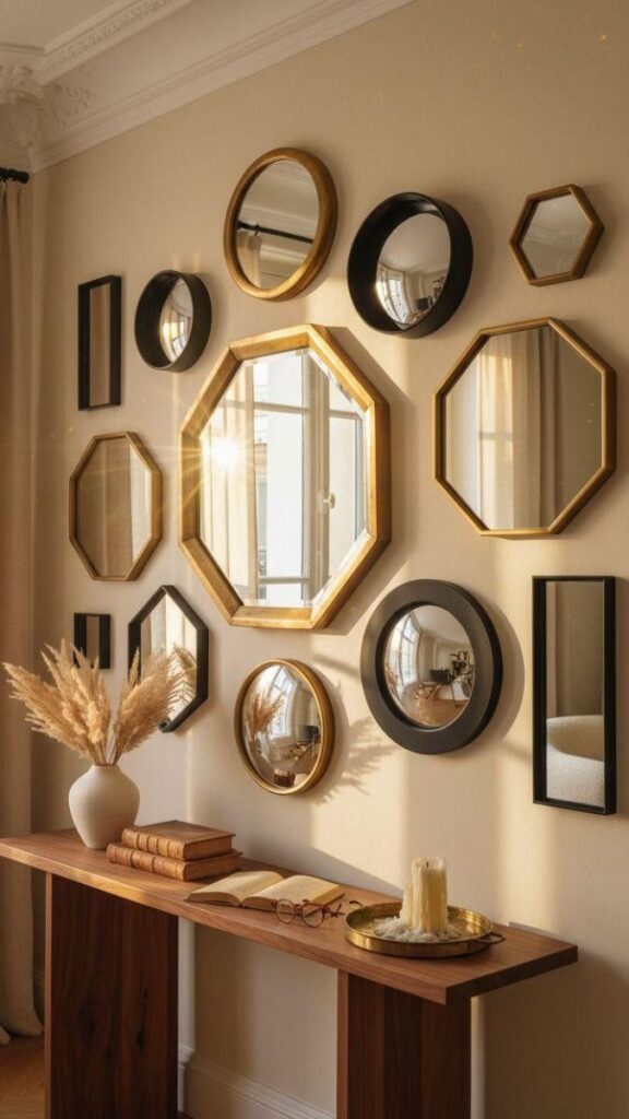 Mirror Wall Decor Stylish Wall Mirror Designs for Every Room in Pakistan 4 Decorative Mirror Wall Arrangements for Small Spaces